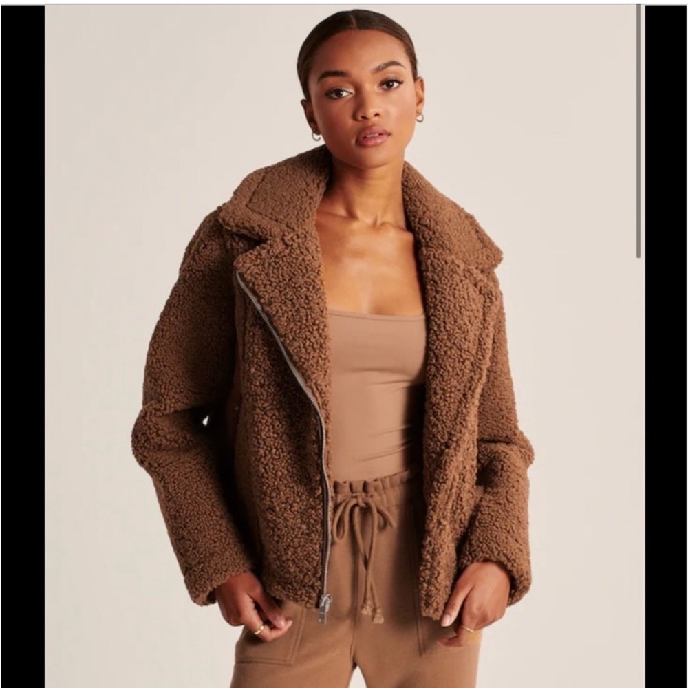 Abercrombie & Fitch Brown Teddy Sherpa Jacket